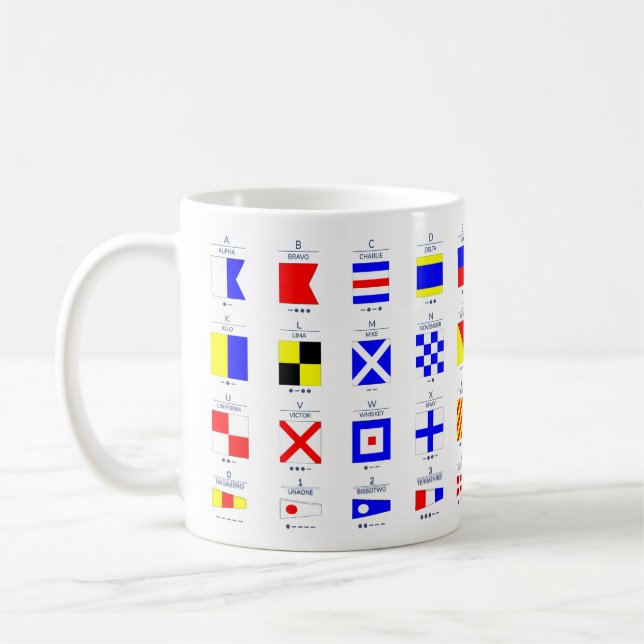 Nautical flags coffee mug (Left)