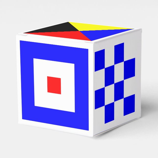 Nautical Flags Favor Boxes (Front Side)