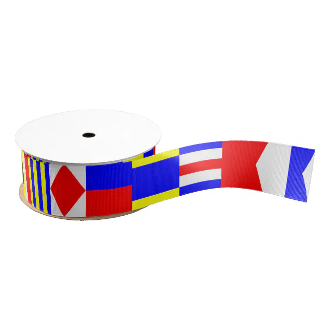 Nautical Flags Letters A (Alfa) M (Mike) Grosgrain Ribbon Zazzle