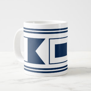 Nautical flags letters of the alphabet custom name giant coffee mug