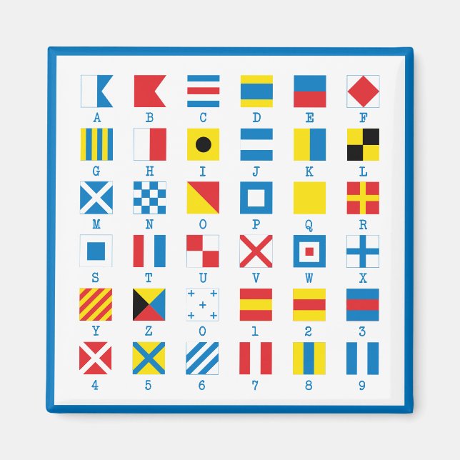 Nautical Flags Maritime Signals Alphabet Magnet (Front)