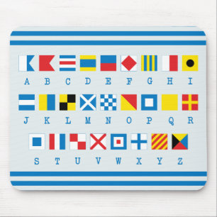Nautical Flags Maritime Signals Blue Mouse Pad