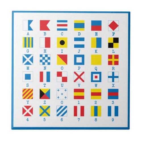 Nautical Flags Maritime Signals Ceramic Tile