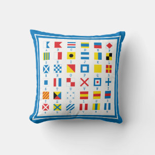 Nautical Flags Maritime Signals Throw Pillow