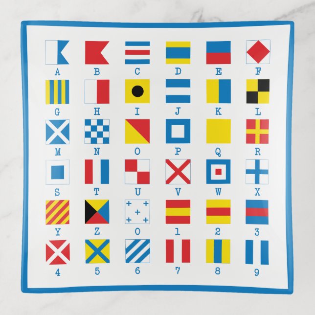 Nautical Flags Maritime Signals Trinket Tray (Front)