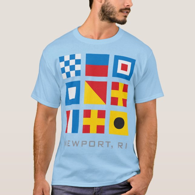Nautical Flags Of Newport Ri Rhode Island T-Shirt (Front)