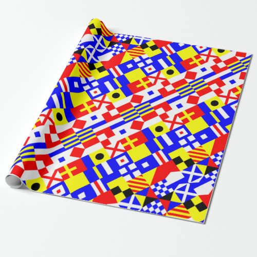Nautical Flags Pattern Wrapping Paper