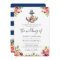 Nautical Floral Anchor Navy Blue Stripes Wedding