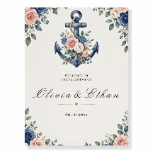 Nautical Floral Anchor Watercolor Wedding