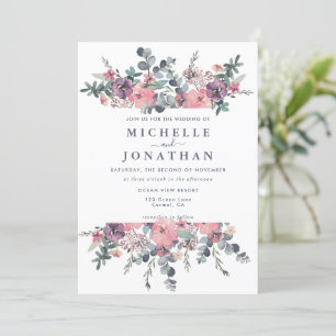 Nautical Floral Anchor Wedding  Invitation