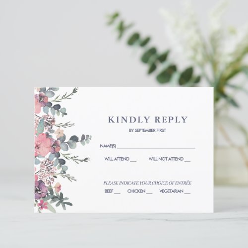 Nautical Floral Anchor Wedding RSVP Invitation