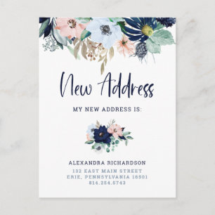 Nautical Floral New Address Moving Announcement