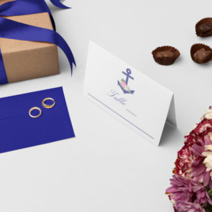 Nautical Floral Summer Wedding Place Card