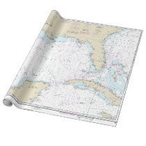 Nautical Florida Gulf of Mexico Mariner's Chart Wrapping Paper Nautical Florida Gulf of Mexico Mariner's Chart Wrapping Paper