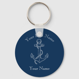 Nautical Fouled Anchor Custom Keychain