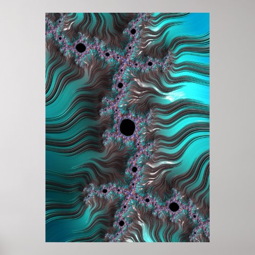 Nautical Fractal Abstract Underwater Landscape Poster