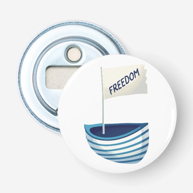 Nautical Freedom Boat Bottle Opener (Front)