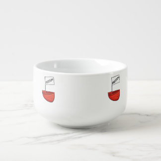Nautical Freedom Boat Illustration Soup Mug