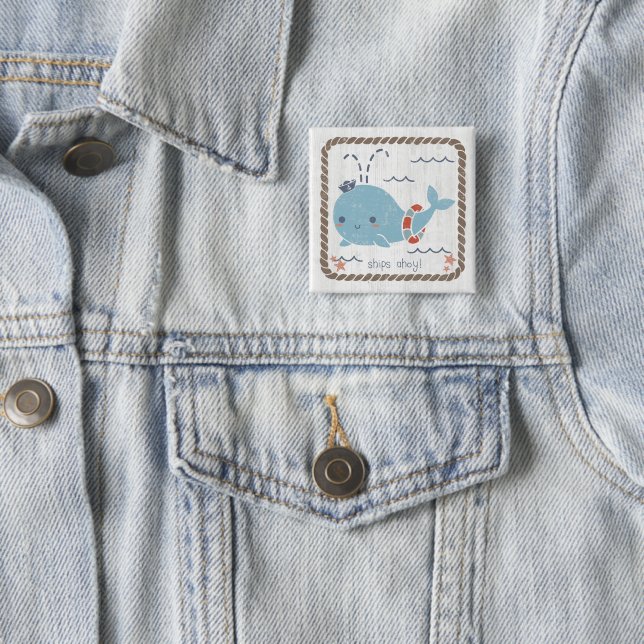 Nautical Friends - Whale Button (In Situ)