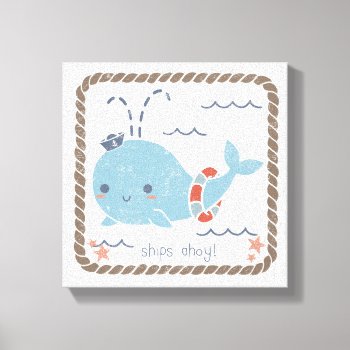 Nautical Friends - Whale Canvas Print by wildapple at Zazzle