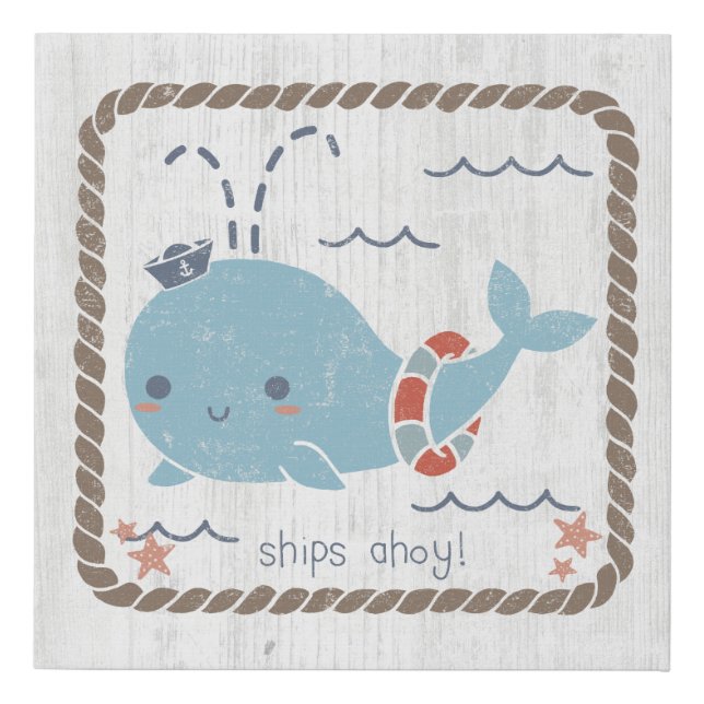 Nautical Friends - Whale Faux Canvas Print (Front)