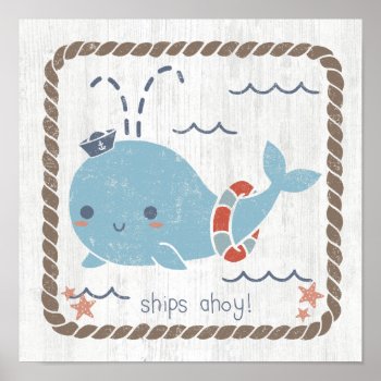 Nautical Friends - Whale Poster by wildapple at Zazzle