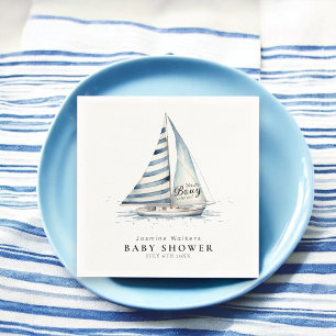 Nautical fun  "Nauti-Bouy" Sailboat baby shower Napkins