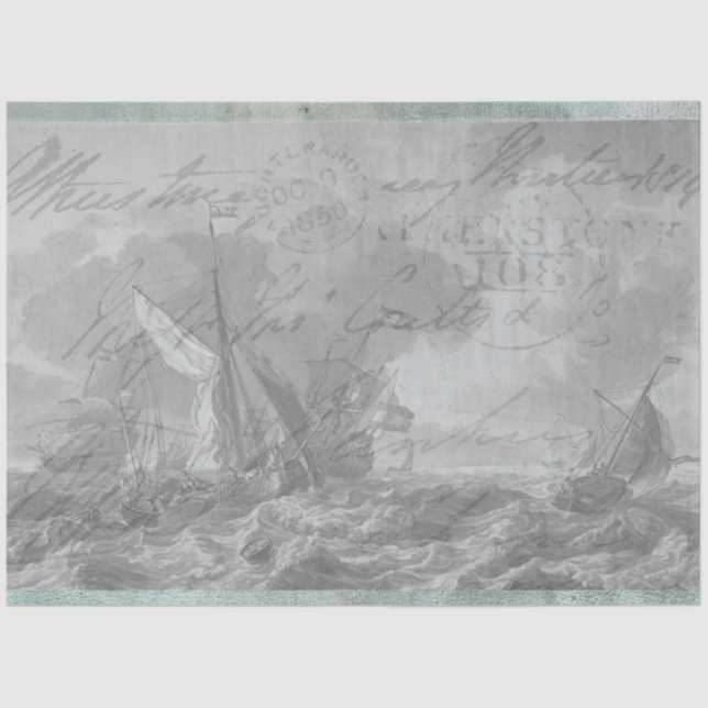 Nautical Furniture Decoupage Tissue Paper (Front)
