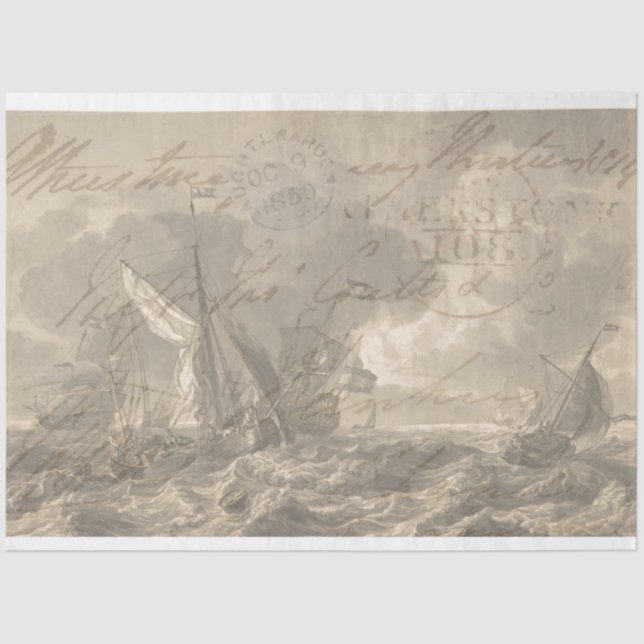 Nautical Furniture Decoupage Tissue Paper (Front)