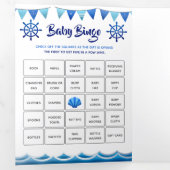 Nautical games baby boy blue 1st birthday party Tri-Fold invitation (Inside First)