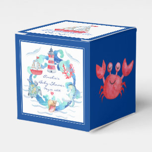 Nautical Gender Neutral Watercolor Baby Shower Favor Boxes