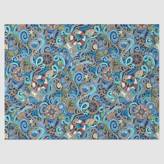 Nautical Gift Wrap Tissue Paper (Front)