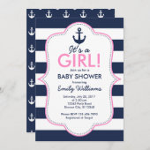Nautical Girl Baby Shower invitation (Front/Back)