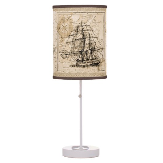 Nautical Globe World Map Table Lamp (Front)