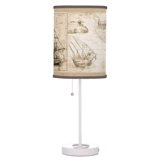 Nautical Globe World Map Table Lamp (Right)