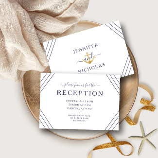 Nautical Gold Anchor White Wedding Reception