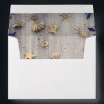 Nautical Gold and Navy Wedding Envelope<br><div class="desc">Gold underwater treasures nautical wedding envelopes</div>