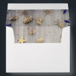 Nautical Gold and Navy Wedding Envelope<br><div class="desc">Gold underwater treasures nautical wedding envelopes</div>