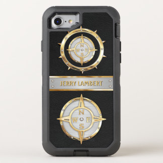 Nautical Gold and Silver OtterBox Defender iPhone SE/8/7 Case