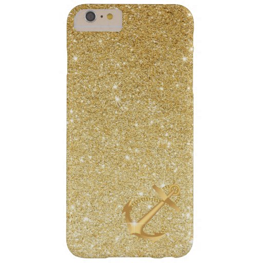 Nautical Gold Glitter Anchor iPhone 6 Plus Case