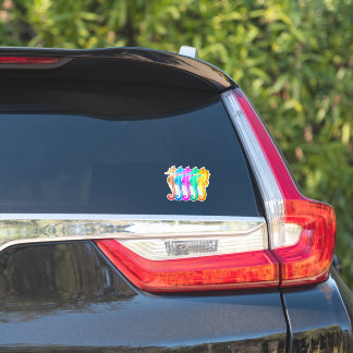 Nautical gold tone colorful seahorses/seahorse d3 sticker