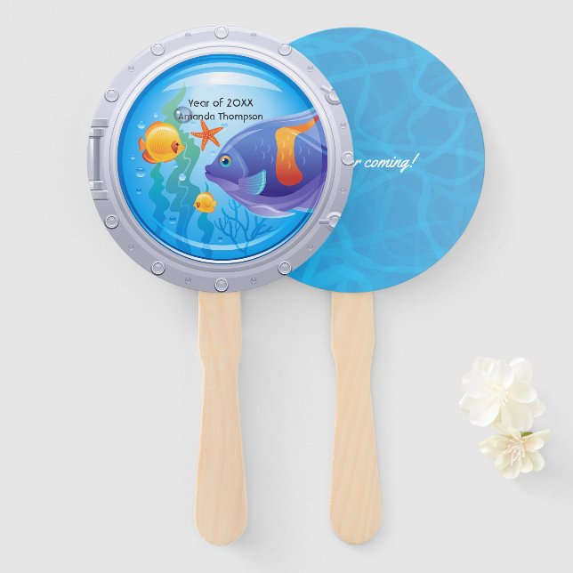 Nautical Graduation Hand Fan (Front and Back)