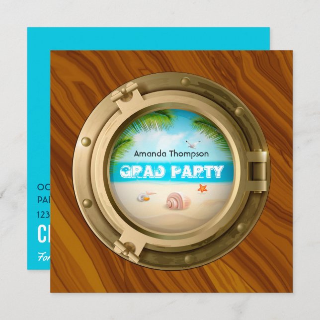 Nautical Graduation Party Invitation (Front/Back)