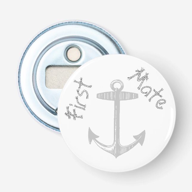 Nautical Gray Anchor Bottle Opener (Front)