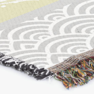 Nautical Gray Anchor Fish Weather Vane Pattern Throw Blanket
