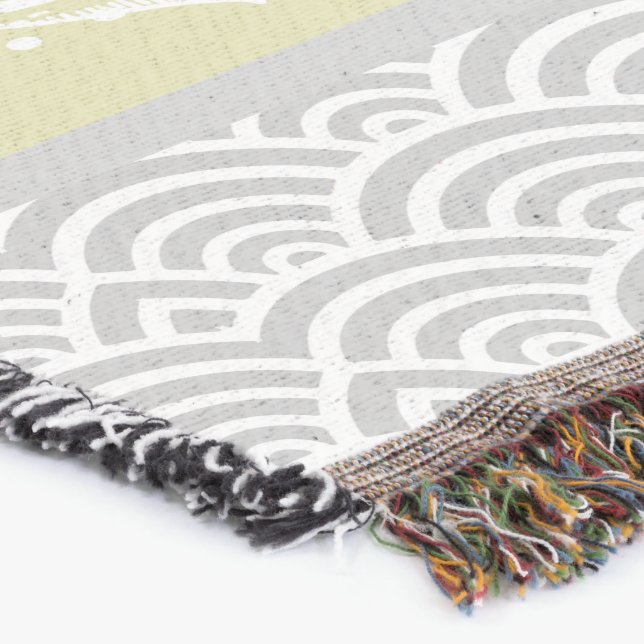 Nautical Gray Anchor Fish Weather Vane Pattern Throw Blanket (Corner)