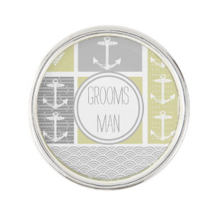 Nautical Gray Anchor Lapel Pin