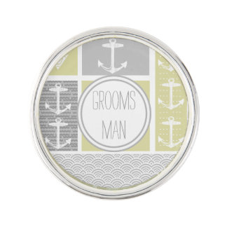 Nautical Gray Anchor Lapel Pin