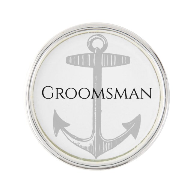 Nautical Gray Anchor Pin (Front)
