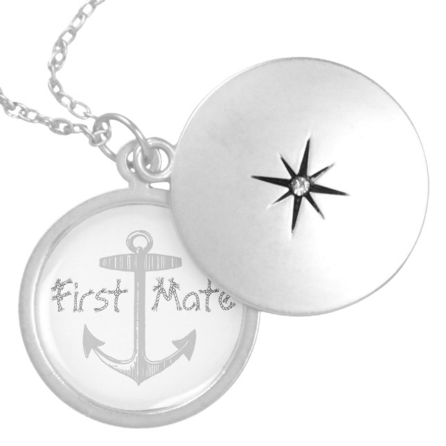 Nautical Gray Anchor Silver Plated Necklace (Front)